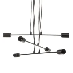 Pendellamper ^ EMIBIG LIGHTING Pendellampe Multipo 6, 6 lyskilder i sort