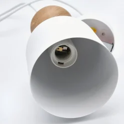 Lamkur Pendellamper > Pendellampe Nolan, Ø 11 cm, hvid/eg, metal/træ