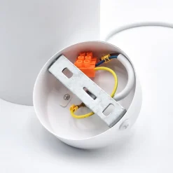 Lamkur Pendellamper > Pendellampe Nolan, Ø 11 cm, hvid/eg, metal/træ