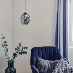 EMIBIG LIGHTING Pendellamper|Pendellamper > Pendellampe Starla, glas grafit, 1 lyskilde rund