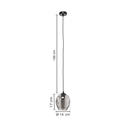 EMIBIG LIGHTING Pendellamper|Pendellamper > Pendellampe Starla, glas grafit, 1 lyskilde rund