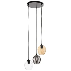 EMIBIG LIGHTING Pendellamper|Pendellamper > Pendellampe Starla, glas grafit/amber/klar, 3 lyskilder, rund