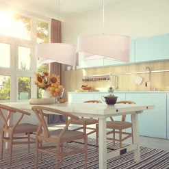 Maco Design Pendellamper > Pendellampe Vivien, tofarvet, beige/hvid
