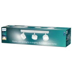 Loftlamper|Loftlamper ^ Philips Bracia LED-loftspot med 3 lyskilder, hvid
