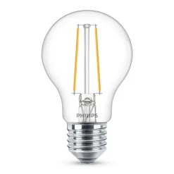 Filament Pære ^ Philips Classic LED-pære E27 A60 1,5W 2.700K, klar