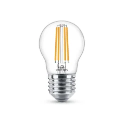 Filament Pære|Led Pærer ^ Philips Classic LED-pære E27 P45 6,5W 2.700K, klar