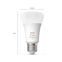 Smarte Lyskilder ^ Philips Hue LED-pærer 2x E27 8,1 W CCT RGB Bridge Pro