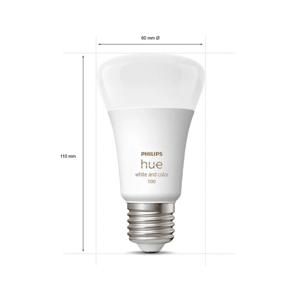 Smarte Lyskilder ^ Philips Hue LED-pærer 2x E27 8,1 W CCT RGB Bridge Pro