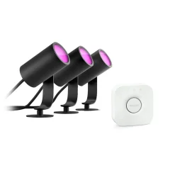 Philips Hue Terrassebelysning|Udendørs Spot > LED-spot Lily, sæt med 3, bridge, RGB, CCT, IP65