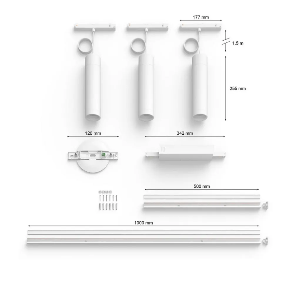 Philips Hue Skinnesystem > Perifo-skinne, 3 LED-pendler, hvid