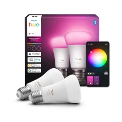 Philips Hue Dæmpbar Led-Pære|Smarte Lyskilder > WACA Smart E27 LED 8,1 W 1100 lm CCT RGB 2-pak