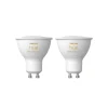 Smarte Lyskilder ^ Philips Hue White Ambiance LED-reflektorpære GU10 4,2 W, 2-pak