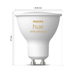 Smarte Lyskilder ^ Philips Hue White Ambiance LED-reflektorpære GU10 4,2 W