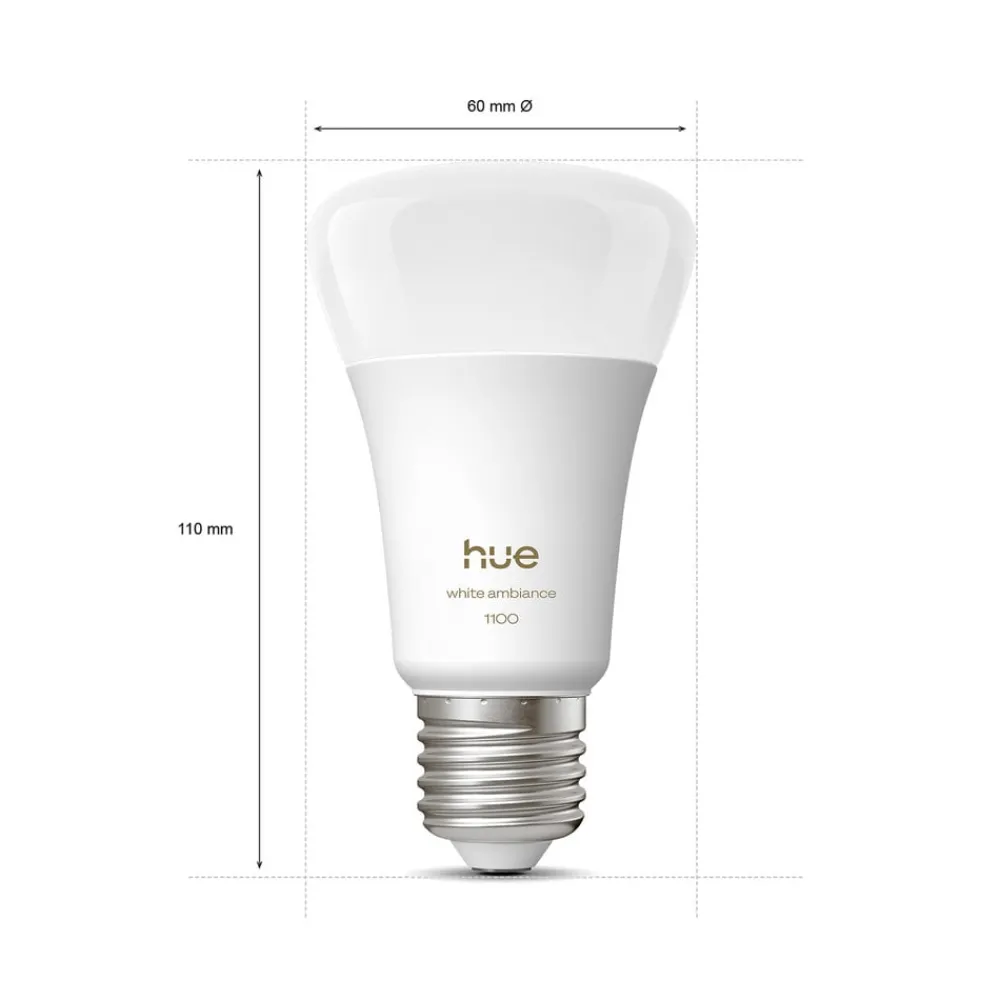 Philips Hue Dæmpbar Led-Pære|Smarte Lyskilder > White Ambiance Smart E27 LED, 8,1 W 1100 lm CCT