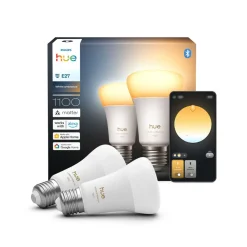 Philips Hue Dæmpbar Led-Pære|Smarte Lyskilder > White Ambiance Smart E27 LED 8,1 W 1100 lm CCT 2 stk