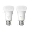 Dæmpbar Led-Pære|Smarte Lyskilder ^ Philips Hue White Ambiance Smart E27 LED, 6 W 810 lm CCT 2 stk
