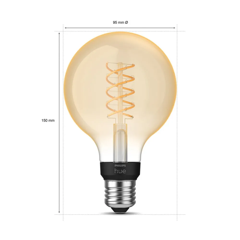 Philips Hue Dæmpbar Led-Pære|Smarte Lyskilder > White filamentpære globe G93 E27 7,2 W