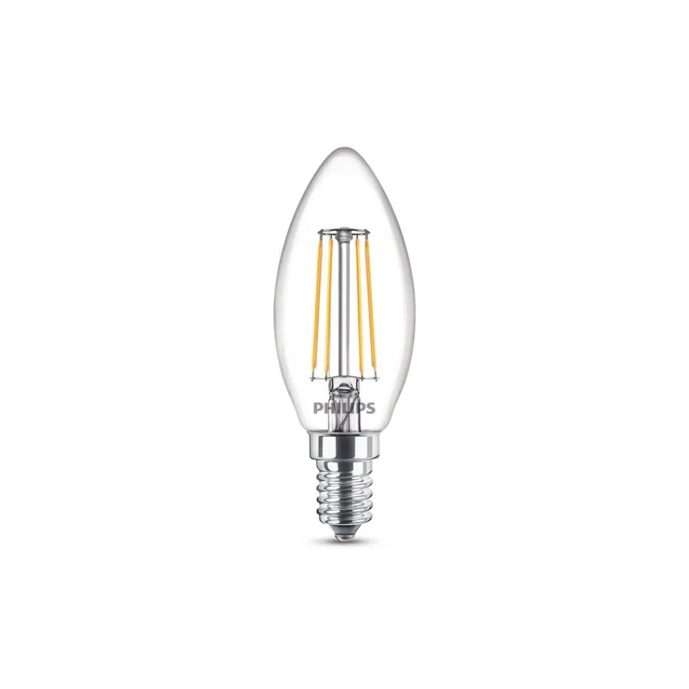 Philips Filament Pære > LED-kerte filament E14 4,3 W 2.700 K 2 stk