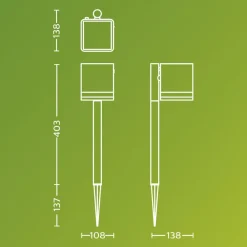 Solcellelamper ^ Philips LED-lampe med jordspyd Virona, sort, IP44