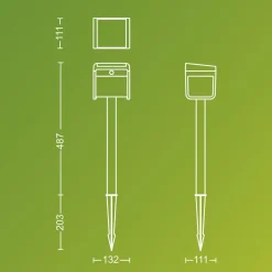 Philips Solcelle Lampe Med Sensor|Solcellelamper > LED-lampe med jordspyd Ezra UE, plast, IP44