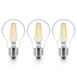 Philips Filament Pære|Led Pærer > LED-pære Classic E27 A60 7W 827 klar 3stk.
