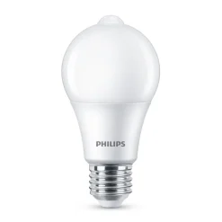Philips Led Pærer > LED-pære E27 A60 sensor 8W 2.700K, mat