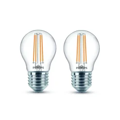 Philips Filament Pære > LED-pære E27 P45 4,3 W filament 2.700 K, 2