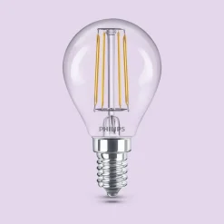 Philips Led Pærer > LED-pære E14 P45 4,3W 470lm 2700K filament 6-pak