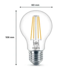Philips Filament Pære > LED-pære E27 7 W 850lm 4.000 K klar 2 stk