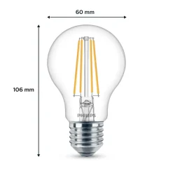Philips Filament Pære > LED-pære E27 7 W 850lm 4.000 K klar 3 stk