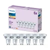 Led Pærer ^ Philips LED-pære GU10 4,6W 355lm 827 klar 36° 6 stk