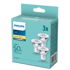 Led Pærer ^ Philips LED-reflektor GU10 4,6W 2.700 K, 3 stk.