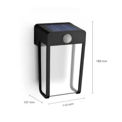 Philips Solcelle Lampe Med Sensor|Væglampe Med Sensor > LED-solcellelampe Shroud, sort/klar, 2-pak