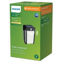 Philips Solcelle Lampe Med Sensor|Væglampe Med Sensor > LED-solcellelampe Shroud, sort/opal, sensor