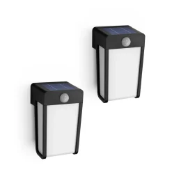 Philips Solcelle Lampe Med Sensor|Solcellelamper > LED-solcellelampe Shroud, sort/opal, 2-pak