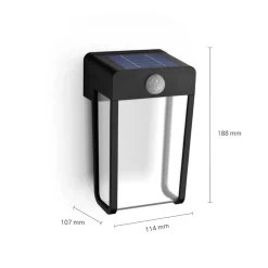 Philips Solcelle Lampe Med Sensor|Væglampe Med Sensor > LED-solcellelampe Shroud, sort/klar, sensor