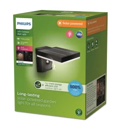Philips Solcelle Lampe Med Sensor|Væglampe Med Sensor > LED-solcellelampe til vægmontering Zonal, hoved 16 x 16 cm