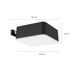 Solcellelamper ^ Philips LED-solcelle-væglampe Vynce, hoved 10,5 x 10,5 cm