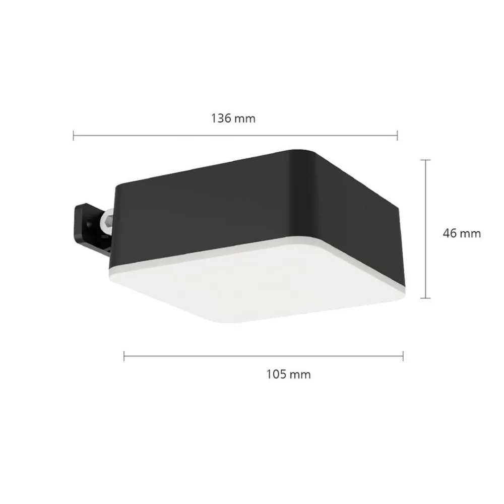 Solcellelamper ^ Philips LED-solcelle-væglampe Vynce, hoved 10,5 x 10,5 cm