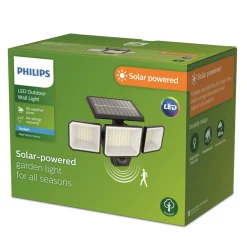 Philips Solcelle Lampe Med Sensor|Væglampe Med Sensor > LED-solcelle-væglampe Nysil, 3 lyskilder, sensor