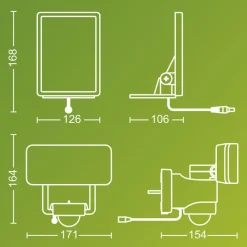 Solcelle Lampe Med Sensor|Solcellelamper ^ Philips LED-udendørs spotlampe Tylus, hvid, 3.000 K, sensor