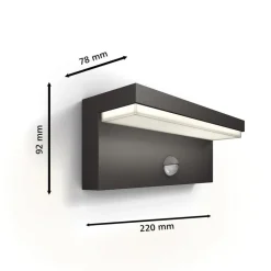 Væglampe Med Sensor|Væglamper ^ Philips LED udendørs væglampe Bustan UE, sensor, 2.700 K