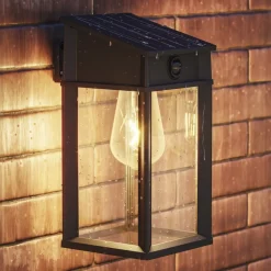 Philips Solcelle Lampe Med Sensor > LED-udendørs væglampe Geri UE Sensor, kantet, IP44