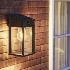 Philips Solcelle Lampe Med Sensor > LED-udendørs væglampe Geri UE Sensor, kantet, IP44