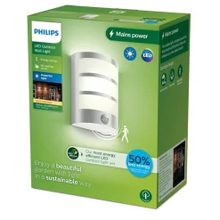 Væglampe Med Sensor ^ Philips LED udendørs væglampe Python UE, grå, sensor