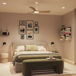 Philips Loftventilatorer > LED-ventilator Olas, Ø 106 cm, brun/hvid, støjsvag