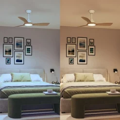 Philips Loftventilatorer > LED-ventilator Olas, Ø 106 cm, brun/hvid, støjsvag