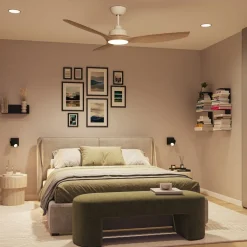 Philips Loftventilatorer > LED-ventilator Olas, Ø 132 cm, brun/hvid, støjsvag