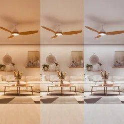 Philips Loftventilatorer > LED-ventilator Olas, Ø 132 cm, brun/hvid, støjsvag