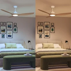 Philips Loftventilatorer > LED-ventilator Olas, Ø 132 cm, brun/hvid, støjsvag